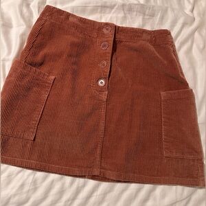 Reformation Brown Corduroy Mini Skirt